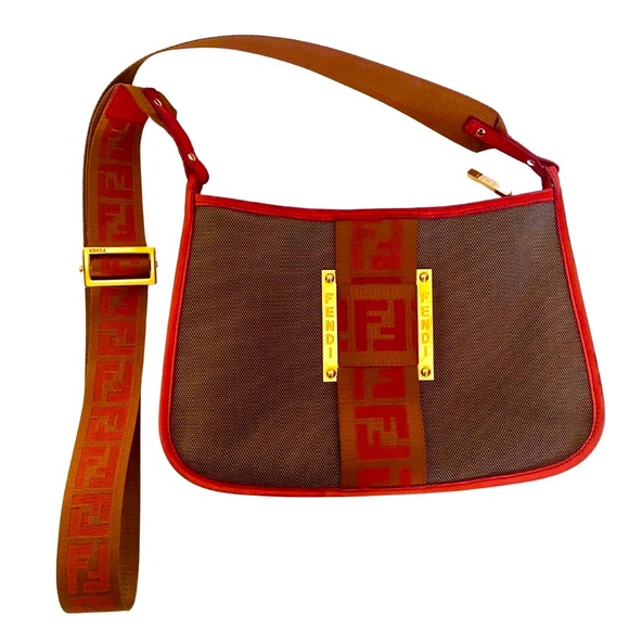 Fendi Handbags - FENDI RARE LARGE CROSSBODY IN CANVAS